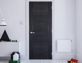 Montreal Dark Grey Ash - Prefinished Fire Door