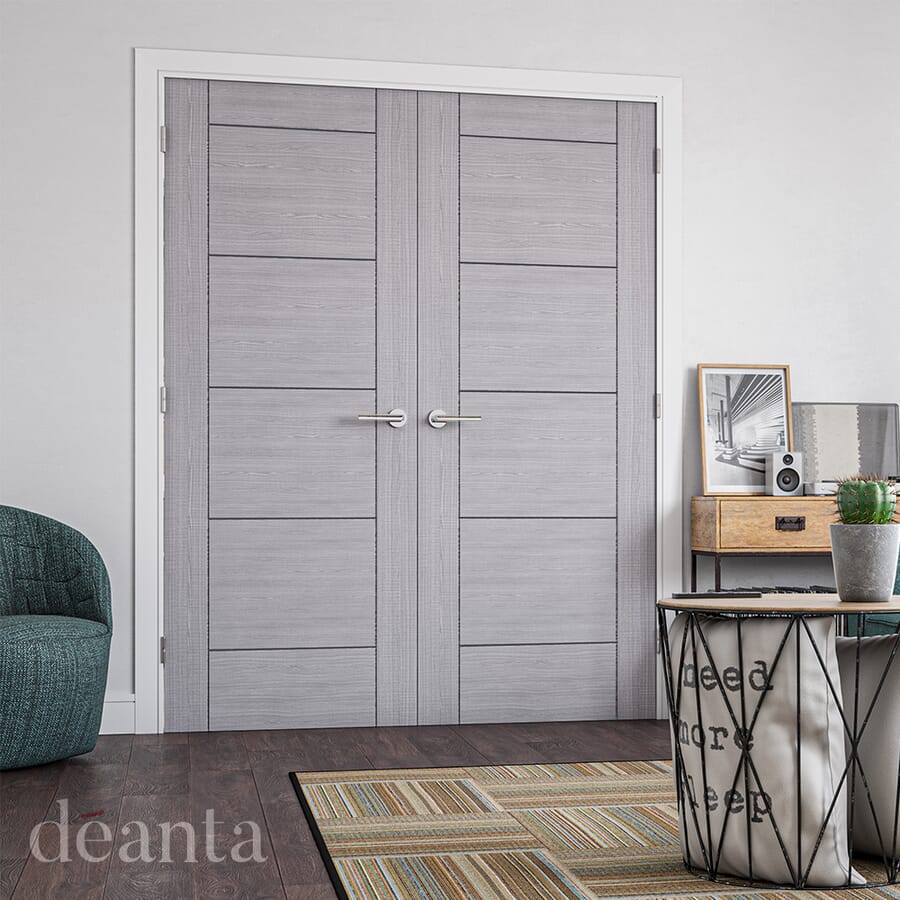 Montreal Light Grey Ash Fire Door