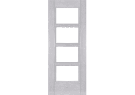 838x1981x44mm (33") Montreal Light Grey Ash Glazed - Pre-Finished Fire Door