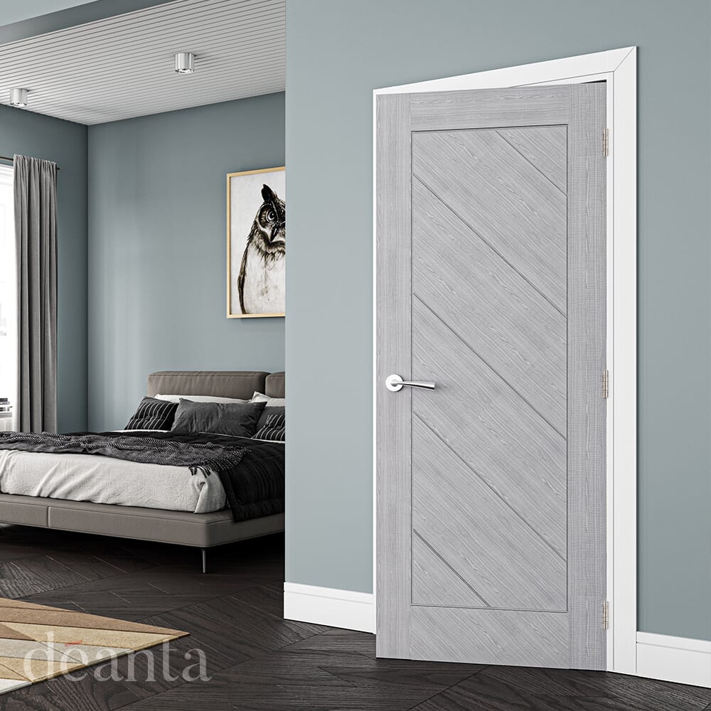 1981 x 762 x 44mm (30") Torino Light Grey Ash - Prefinished FD30 Fire Door