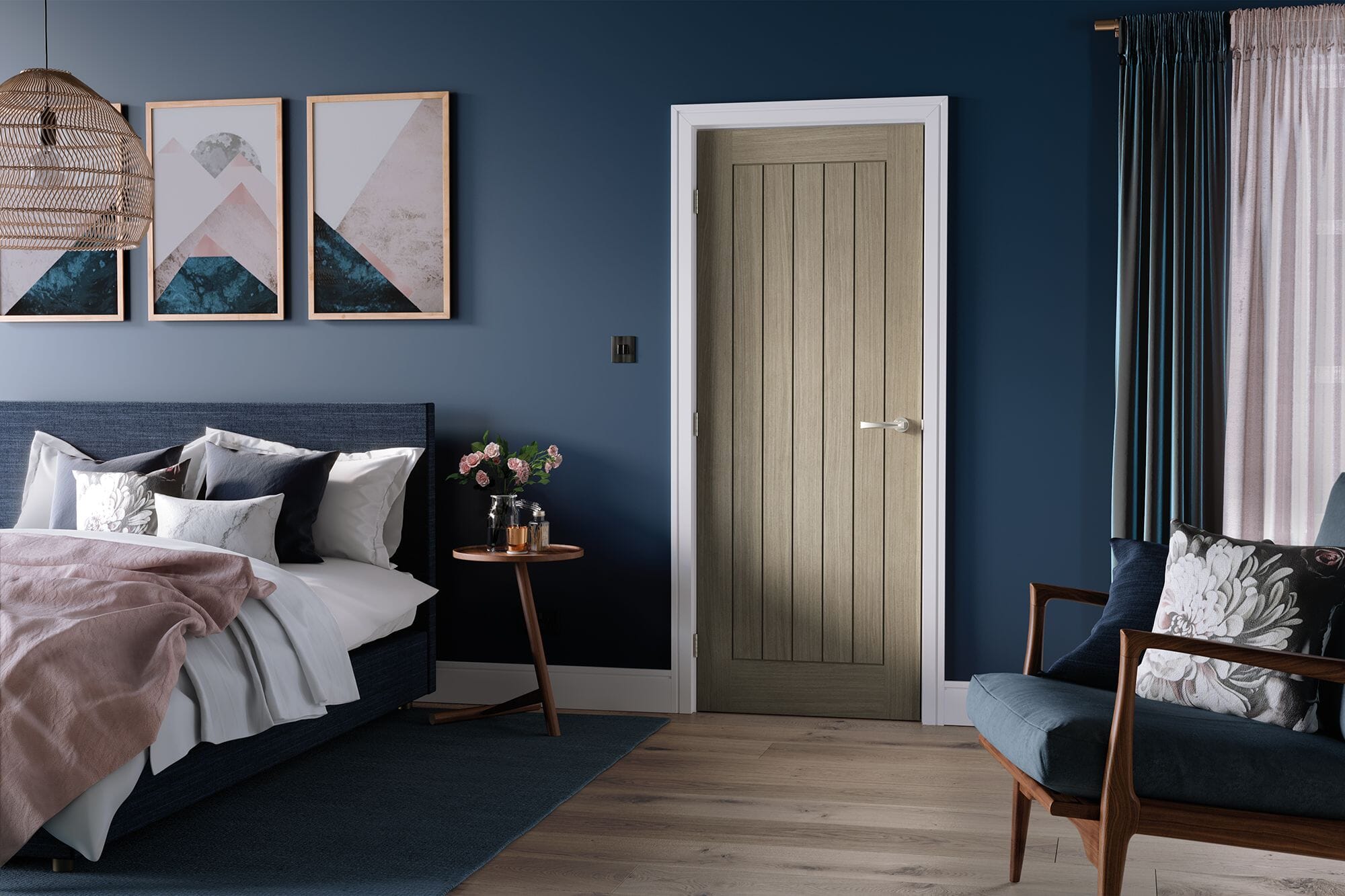 Belize Light Grey - Prefinished Fire Door