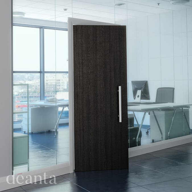2040 x 826 x 54mm Deanta Architectural Flush Dark Grey Ash - Prefinished   FD60 Fire Door
