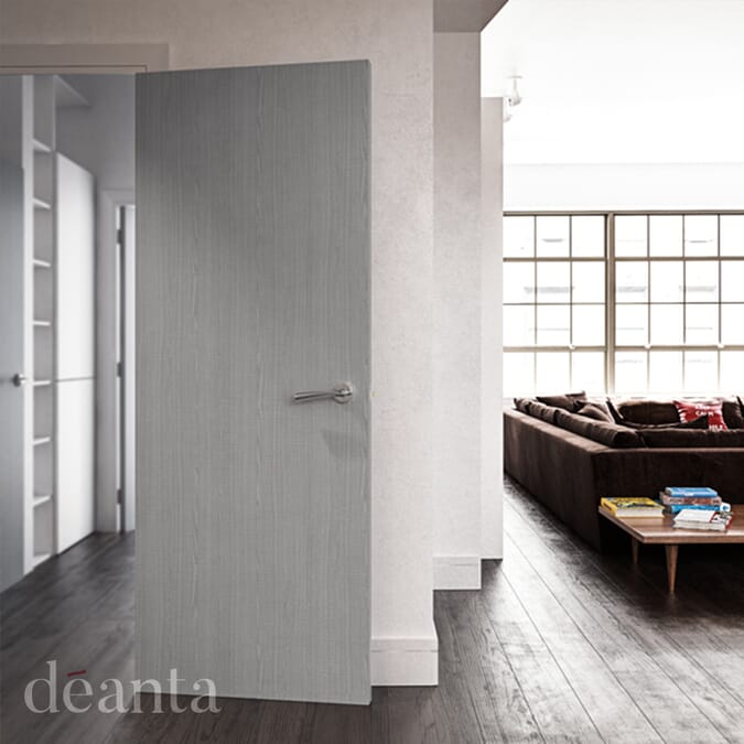 2032 x 813 x 54mm (32") Deanta Architectural Flush Light Grey Ash - Prefinished   FD60 Fire Door