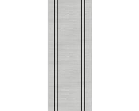 Architectural Flush Light Grey Ash with Vertical Inlay - Prefinished FD60 Fire Door Blank
