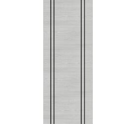 Architectural Flush Light Grey Ash with Vertical Inlay - Prefinished FD60 Fire Door Blank