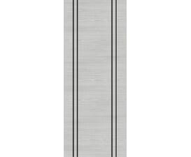 Deanta Architectural Flush Light Grey Ash with Vertical Inlay - Prefinished FD60 Fire Door