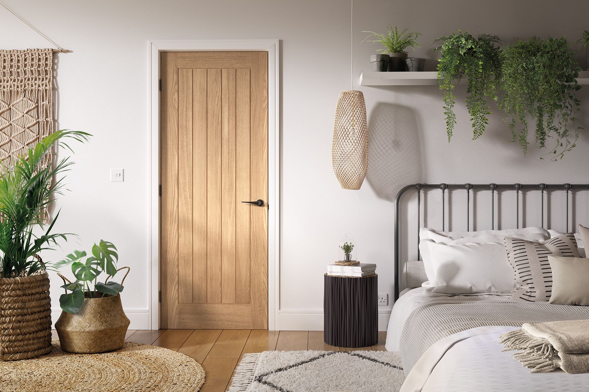 838x1981x54mm Belize Oak - Pre-Finished FD60 Fire Door