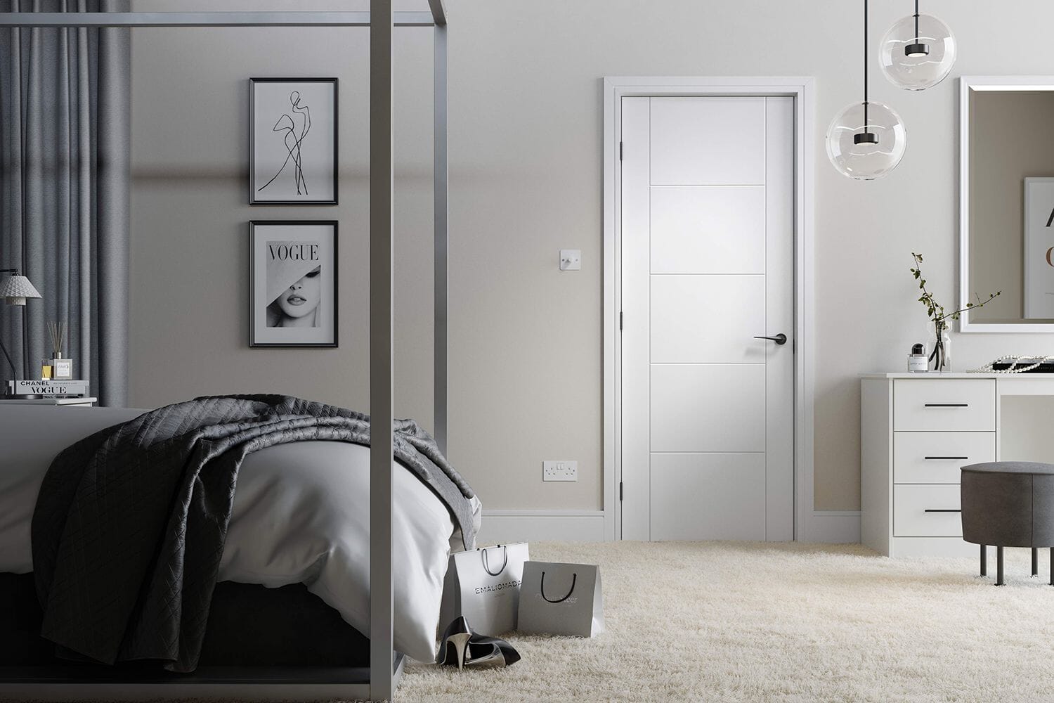 Vancouver 5P White FD60 Fire Door