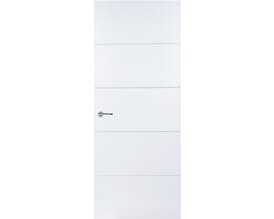 White Moulded Horizontal 4 Line FD60 Fire Door by Premdor