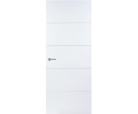 2040 x 726 x 54mm Premdor White Moulded Horizontal 4 Line FD60 Fire Door