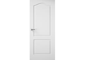 826x2040x54mm White Moulded Textured Arch Top 2 Panel FD60 Fire Door by Premdor