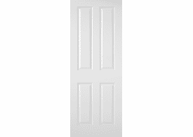 626x2040x54mm White Moulded Textured 4 Panel FD60 Fire Door by Premdor