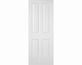 White Moulded Textured 4 Panel FD60 Fire Door by Premdor