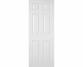 White Moulded Textured 6 Panel FD60 Fire Door by Premdor