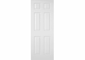 926x2040x54mm White Moulded Textured 6 Panel FD60 Fire Door by Premdor