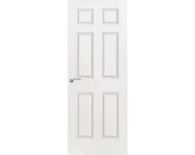 White Moulded Smooth 6 Panel FD60 Fire Door by Premdor