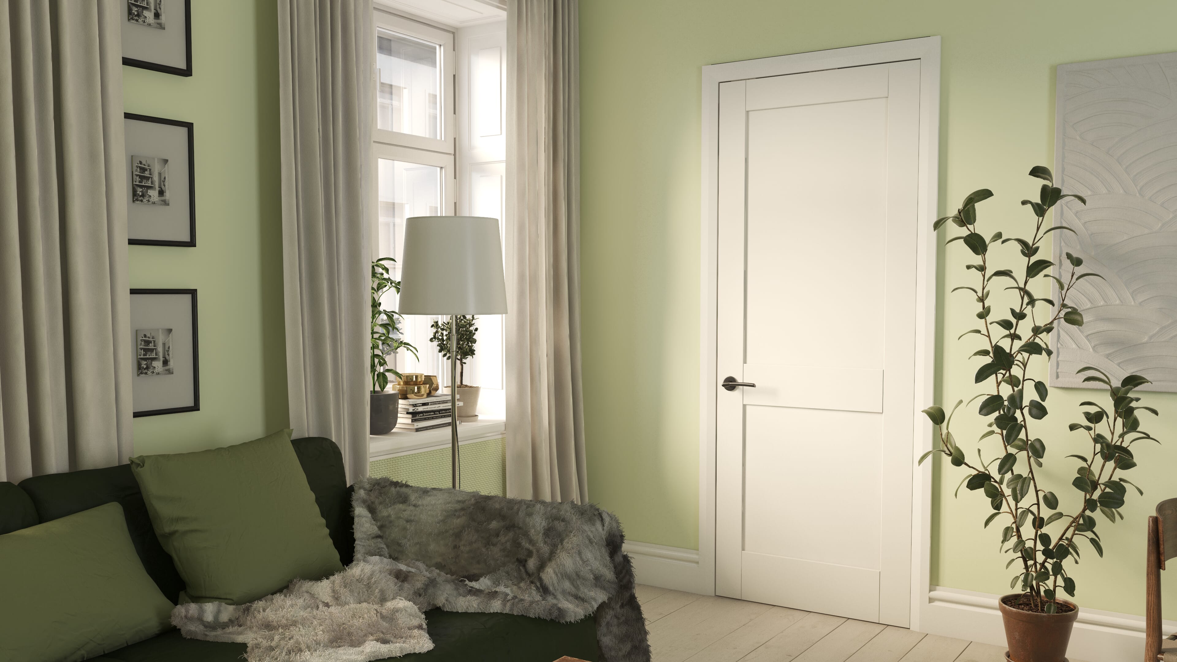 Modern White Shaker 2 Panel Fire Door