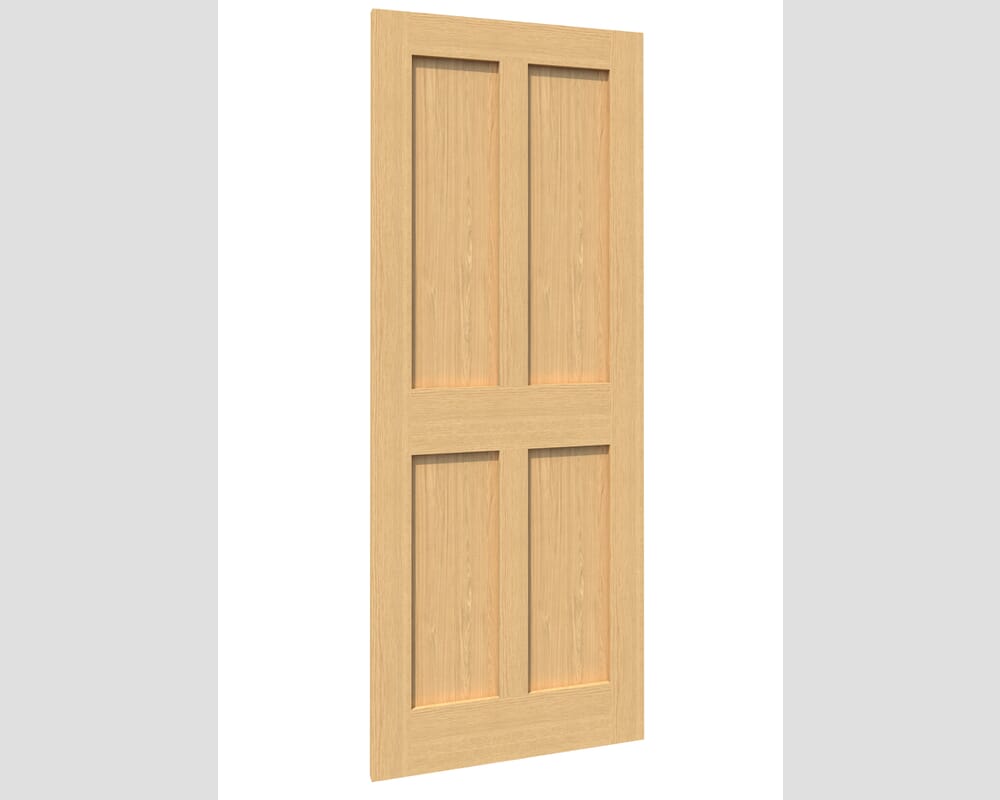 686x1981x44mm (27") Oak Victorian 4 Panel Shaker Fire Door