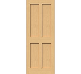 Oak Victorian 4 Panel Shaker Fire Door