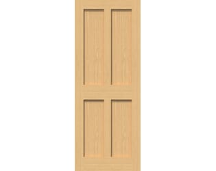 762x1981x44mm (30") Oak Victorian 4 Panel Shaker Fire Door