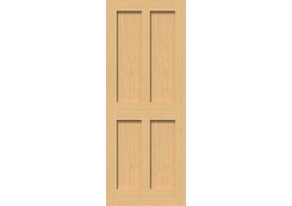 Oak Victorian 4 Panel Shaker Fire Door
