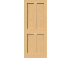 762x1981x44mm (30") Oak Victorian 4 Panel Shaker Fire Door