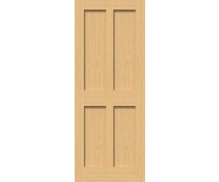 Oak Victorian 4 Panel Shaker Fire Door