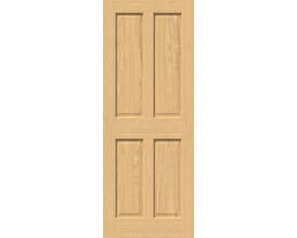 Traditional Victorian Oak 4 Panel - Prefinished Fire Door