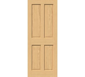 Traditional Victorian Oak 4 Panel Fire Door