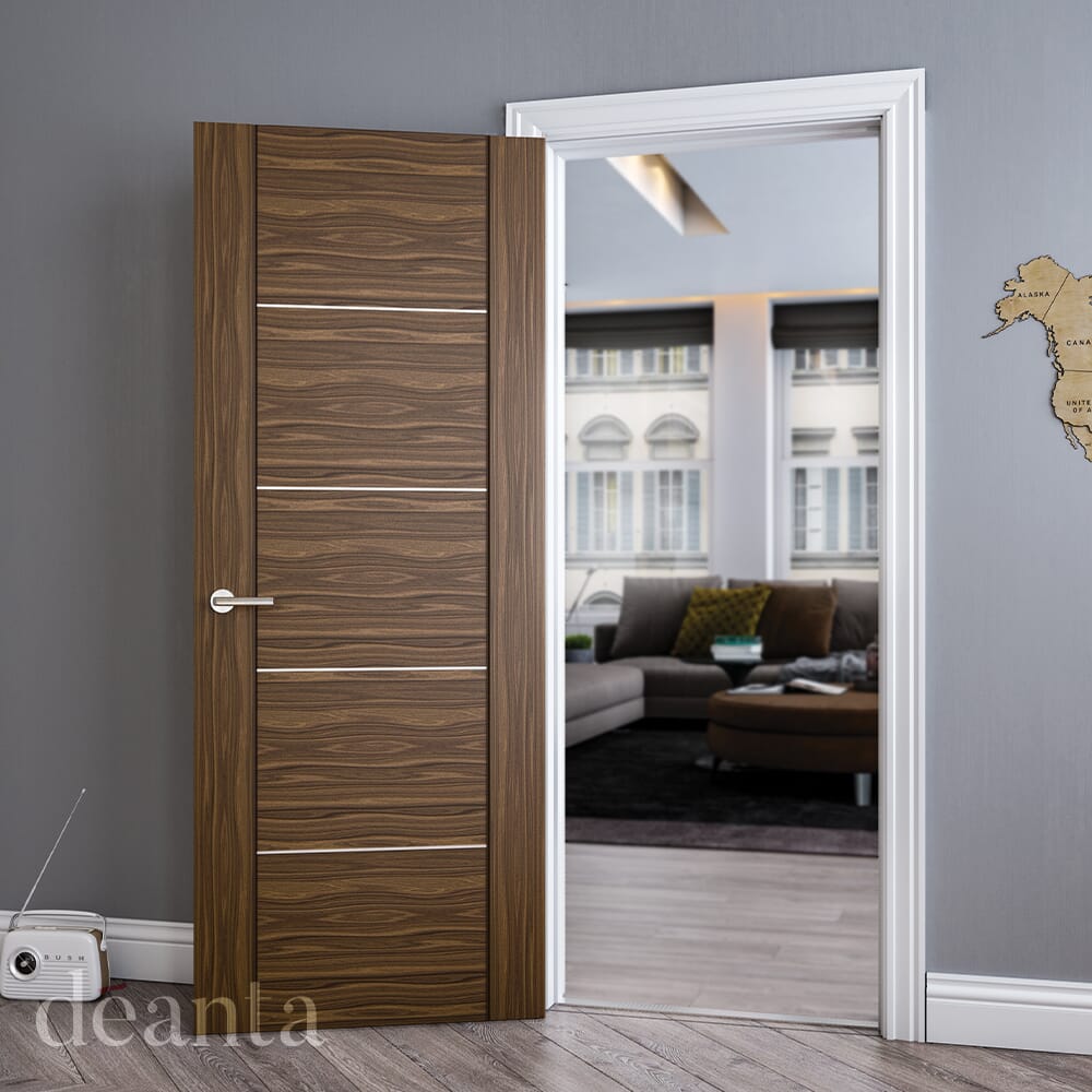 1981mm x 838mm x 44mm (33") FD30 Valencia 5P Walnut - Prefinished Fire Door