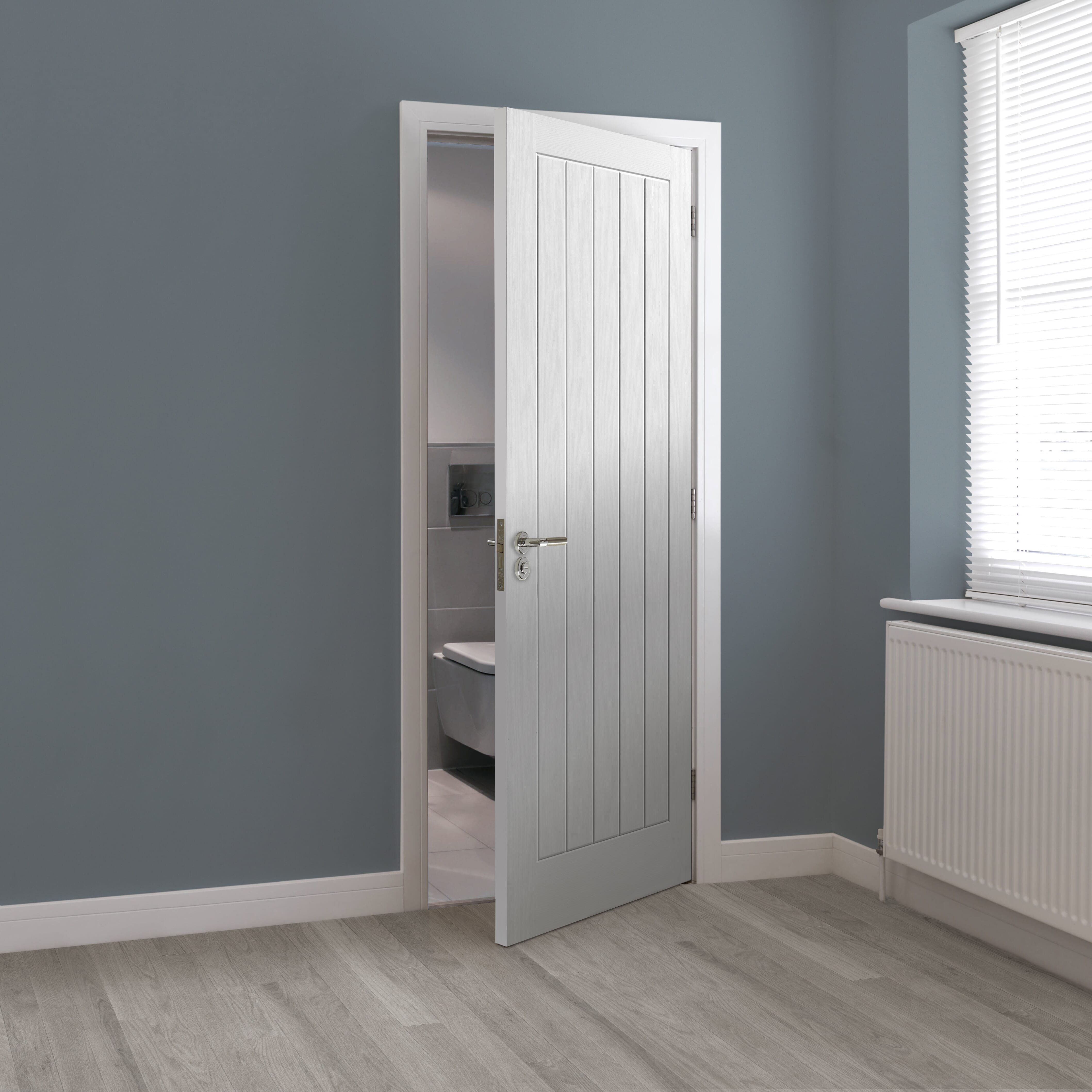 White Cottage 5 Panel Fire Doors At Vibrant Doors