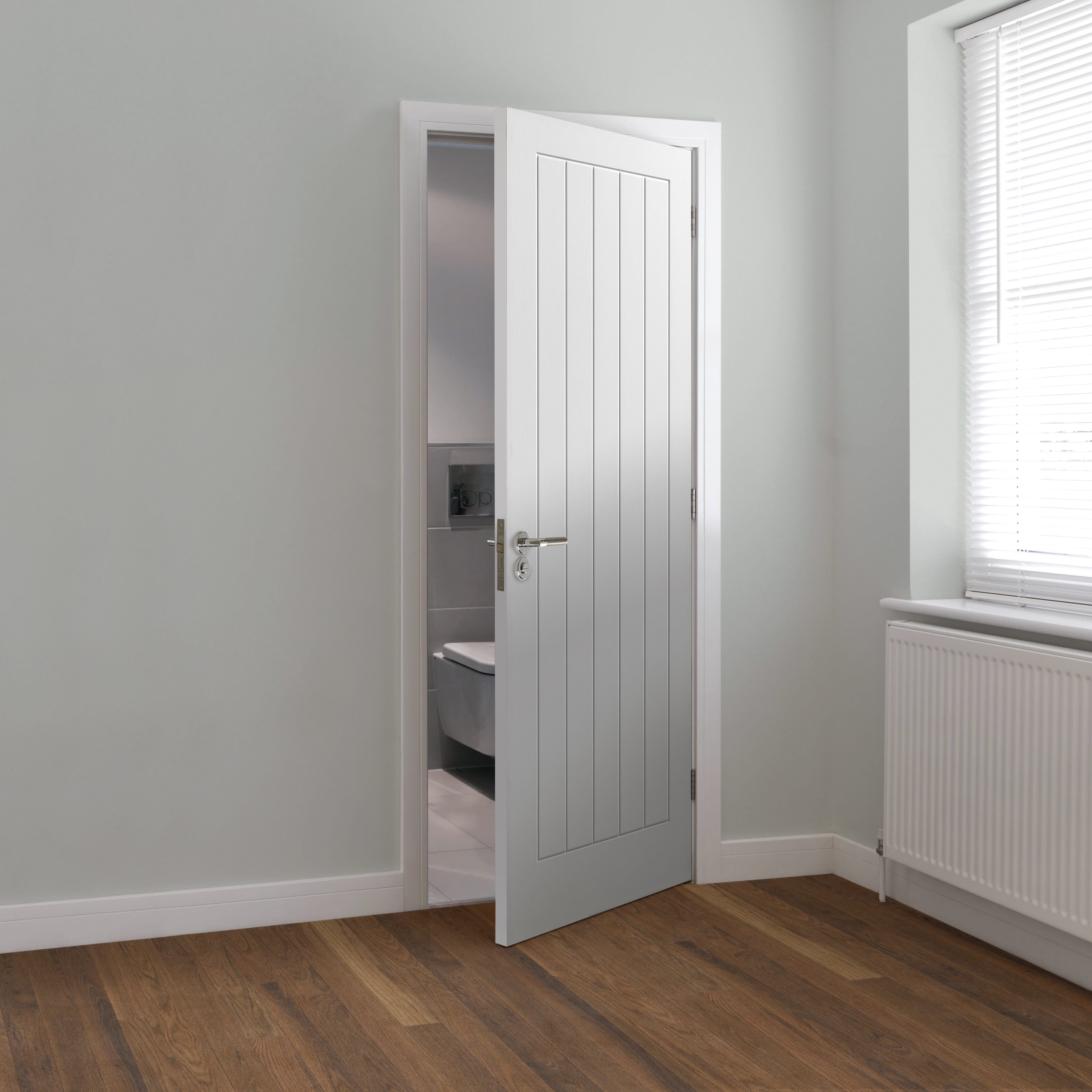 White Cottage 5 Panel Fire Door