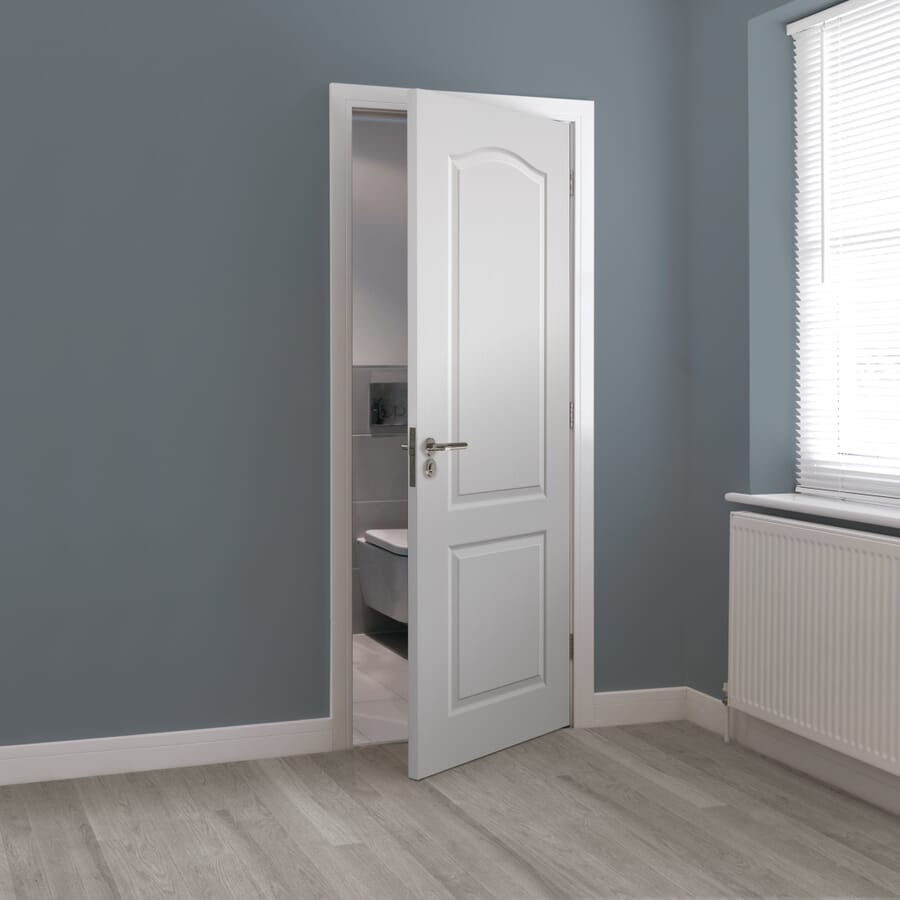 White Grained Classique Fire Door