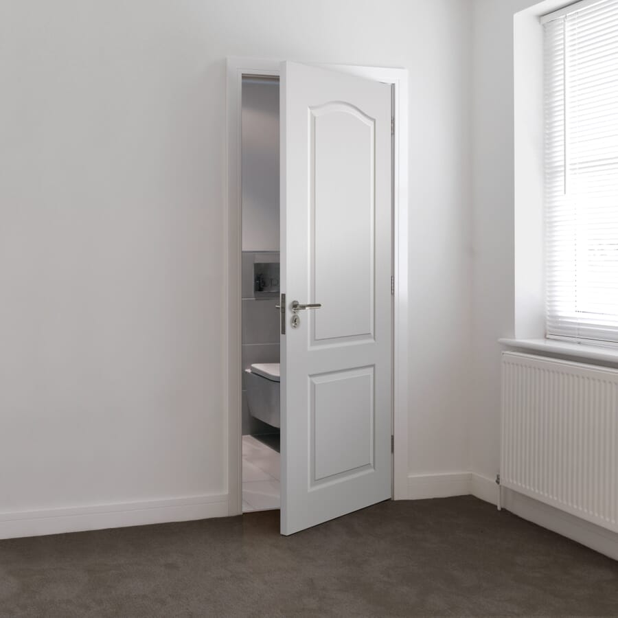 White Grained Classique Fire Door