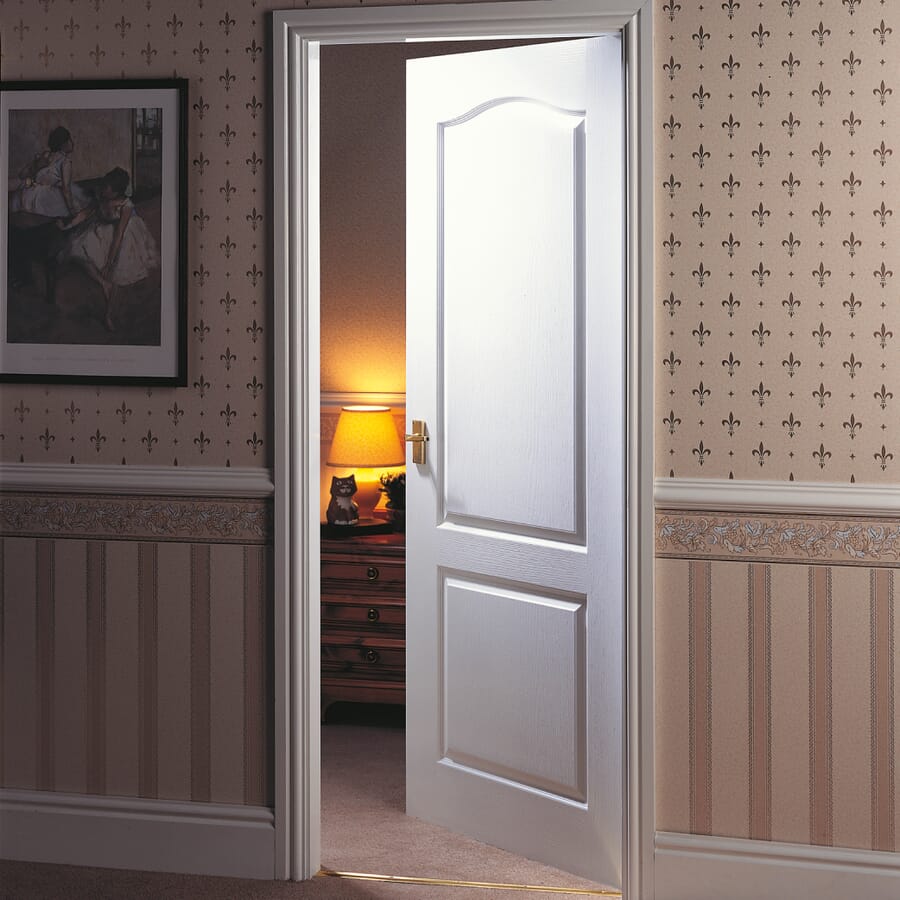 White Grained Classique Fire Door