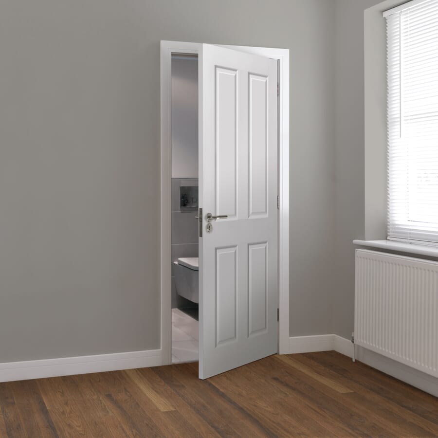 White Smooth Canterbury Fire Door