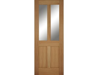 Oak Bristol 2 Light 2 Panel Glazed Fire Door