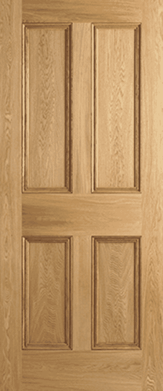 4 Panel Oak Flat Panel Fire Doors