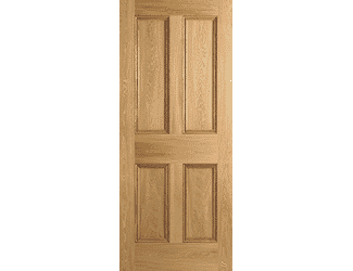 4 Panel Oak Flat Panel Fire Doors