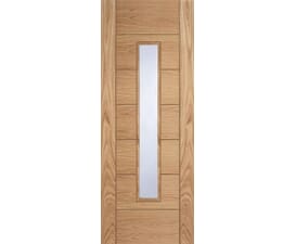 Oak Corsica 18G 1 Light Clear Glazed Fire Door
