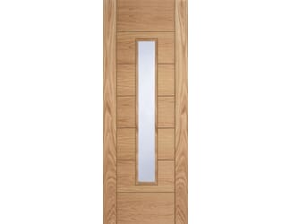 Oak Corsica 18G 1 Light Clear Glazed Fire Door