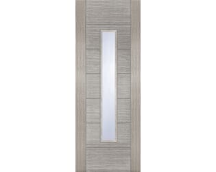 Light Grey Corsica 18G 1 Light Clear Glazed - Prefinished Fire Door