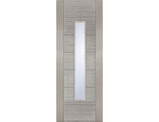 Light Grey Corsica 18G 1 Light Clear Glazed - Prefinished Fire Door