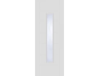 White Corsica 18G 1 Light Obscure Glazed Fire Door