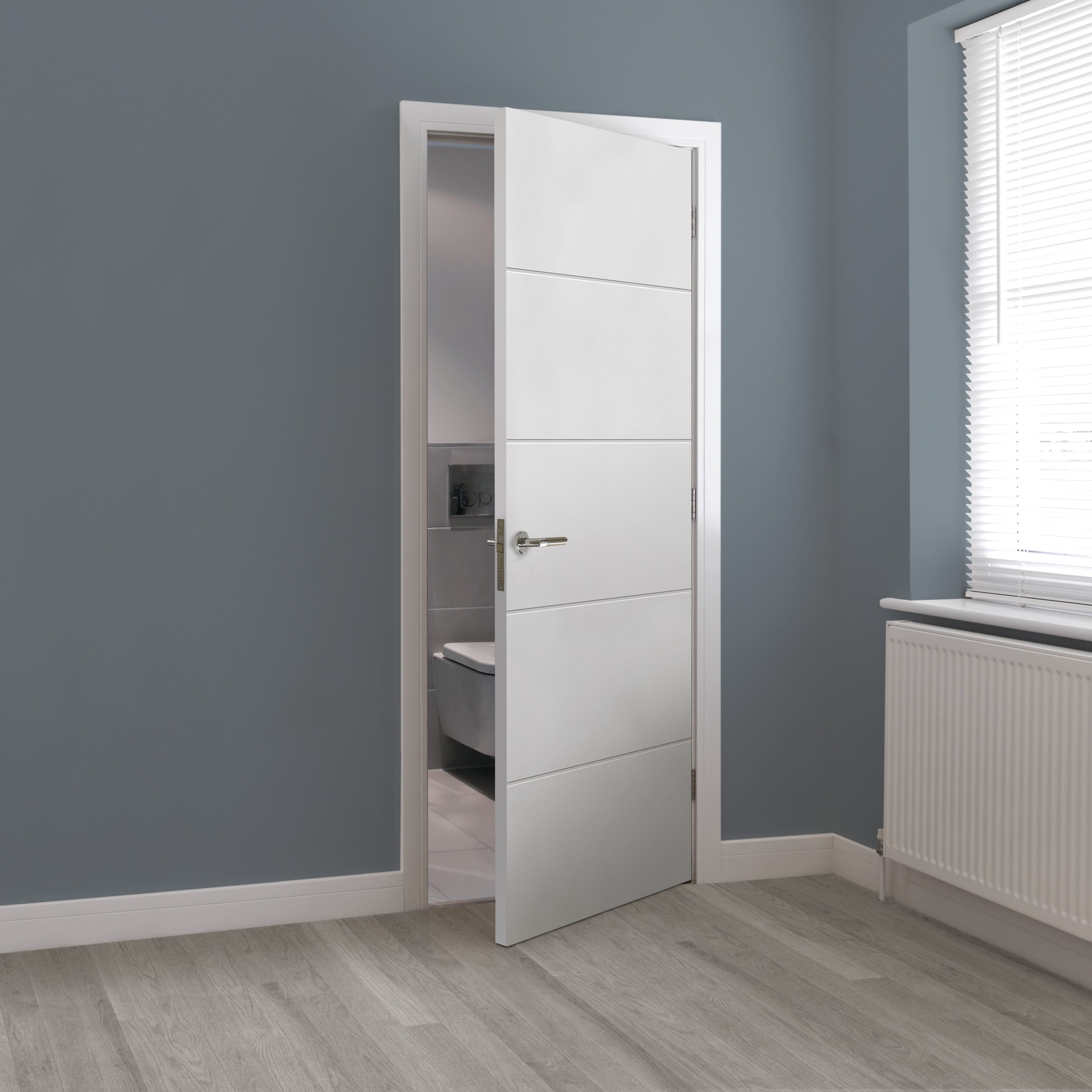 1981 x 762 x 44mm Smooth Horizontal Moulded White Fire Door