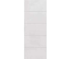 Smooth Horizontal Moulded White Fire Door