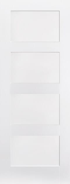 White Primed Shaker 4 Panel Fire Door