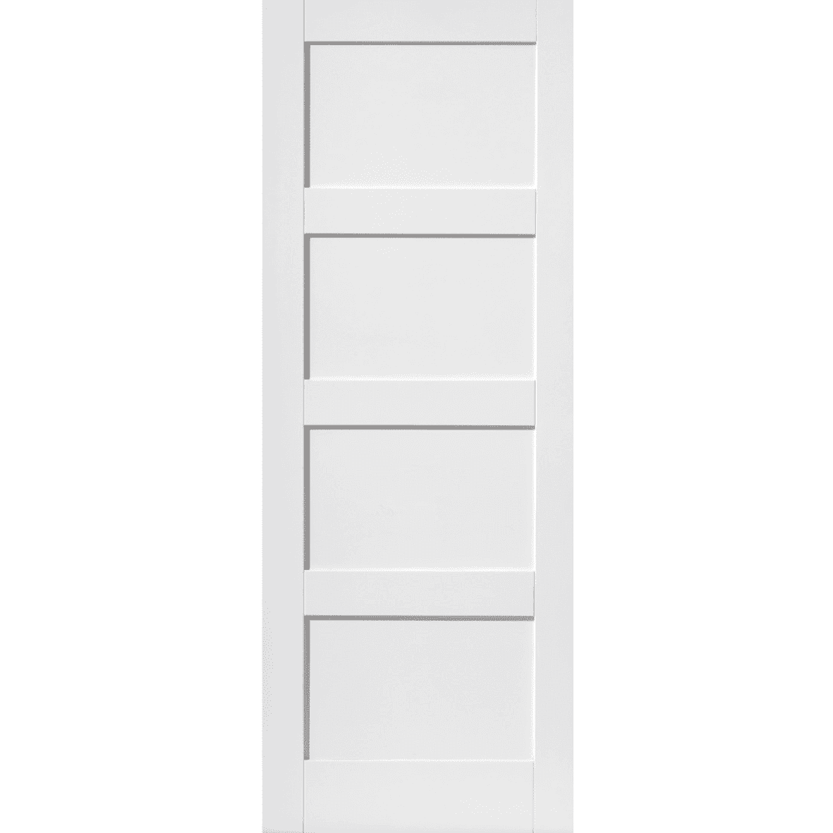 White Primed Shaker 4 Panel Fire Door At Vivid Doors