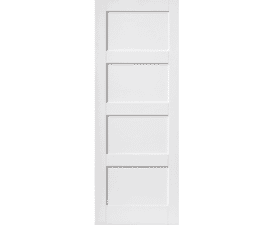 White Primed Shaker 4 Panel Fire Door
