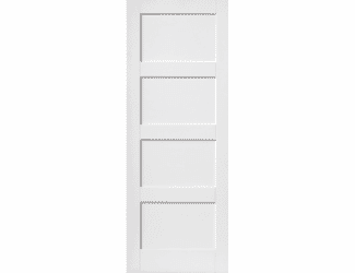 White Primed Shaker 4 Panel Fire Door